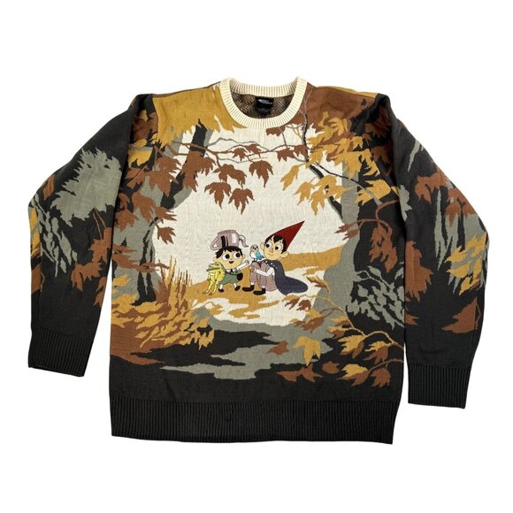 Hot Topic Over The Garden Wall Wirt & Greg Woods Scene Intarsia Sweater sz L - Picture 1 of 7
